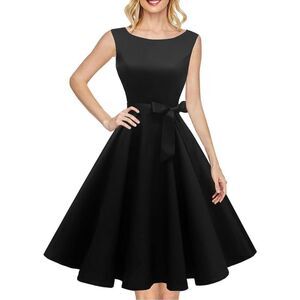 NEW Cap Sleeve 1950s Retro Vintage Cocktail Swing Dress M